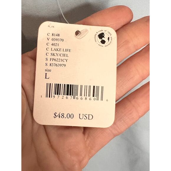 Intimately by Free People Cap Sleeve Duo Corset Cami Top Sky Blue Womens L NWT - Picture 4 of 6